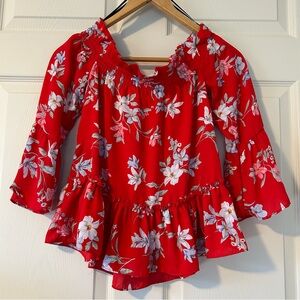 Divided H&M Red floral off shoulder size 0